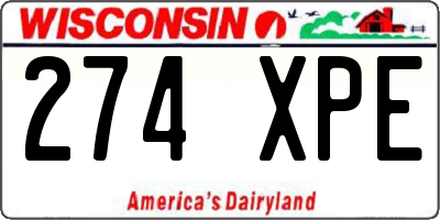 WI license plate 274XPE