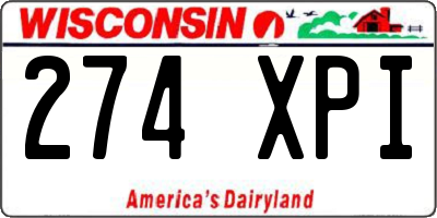 WI license plate 274XPI