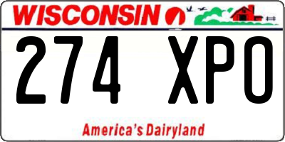 WI license plate 274XPO