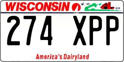 WI license plate 274XPP