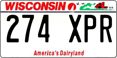 WI license plate 274XPR