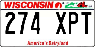 WI license plate 274XPT