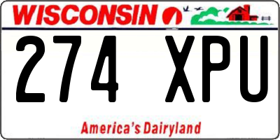 WI license plate 274XPU