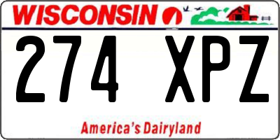 WI license plate 274XPZ