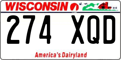 WI license plate 274XQD