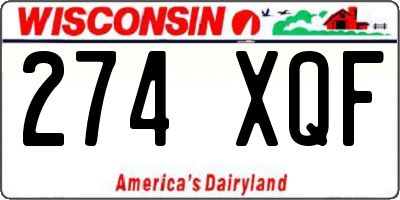 WI license plate 274XQF