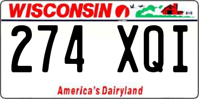 WI license plate 274XQI