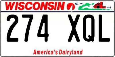 WI license plate 274XQL