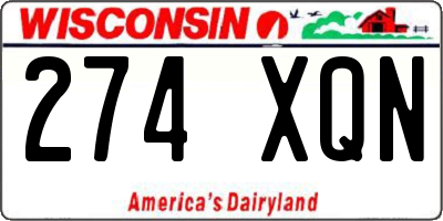WI license plate 274XQN