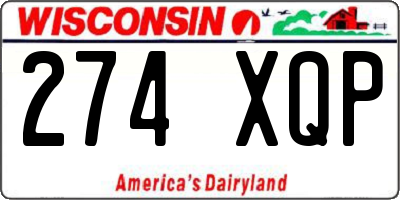 WI license plate 274XQP