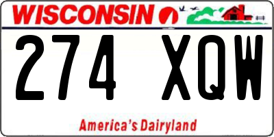 WI license plate 274XQW