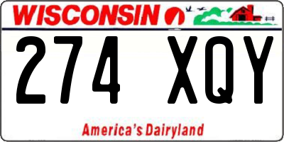 WI license plate 274XQY