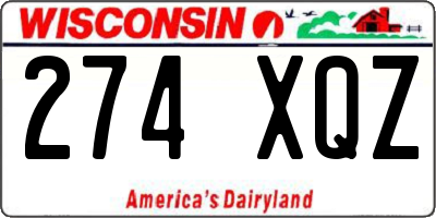 WI license plate 274XQZ