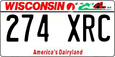 WI license plate 274XRC