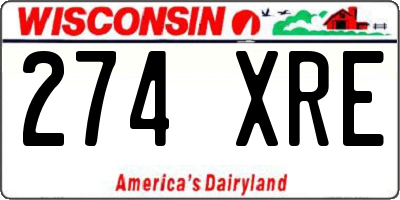 WI license plate 274XRE