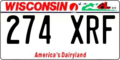 WI license plate 274XRF