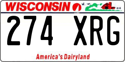 WI license plate 274XRG