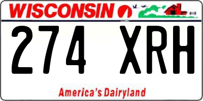 WI license plate 274XRH