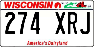 WI license plate 274XRJ