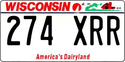 WI license plate 274XRR