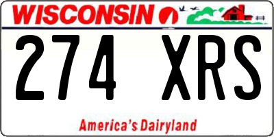 WI license plate 274XRS