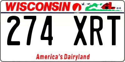 WI license plate 274XRT