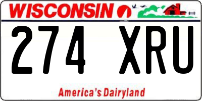 WI license plate 274XRU