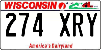 WI license plate 274XRY