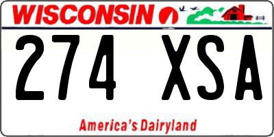 WI license plate 274XSA