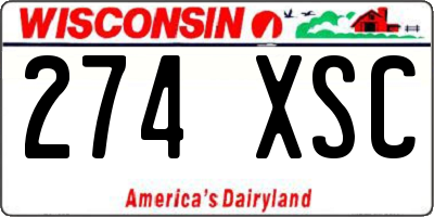 WI license plate 274XSC