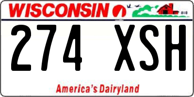 WI license plate 274XSH