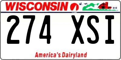 WI license plate 274XSI