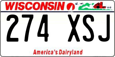 WI license plate 274XSJ
