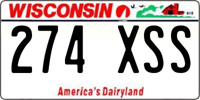 WI license plate 274XSS