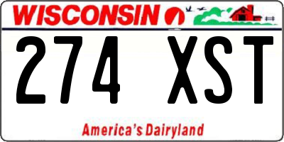 WI license plate 274XST