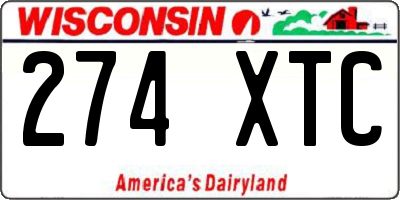 WI license plate 274XTC