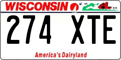 WI license plate 274XTE