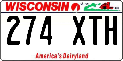 WI license plate 274XTH