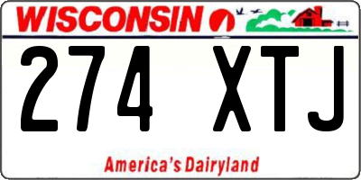 WI license plate 274XTJ