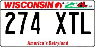 WI license plate 274XTL
