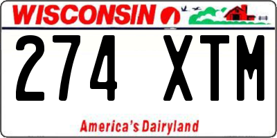 WI license plate 274XTM
