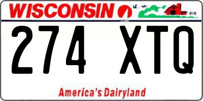 WI license plate 274XTQ