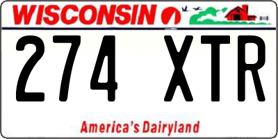 WI license plate 274XTR