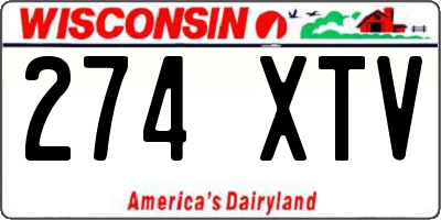 WI license plate 274XTV