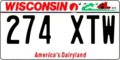 WI license plate 274XTW