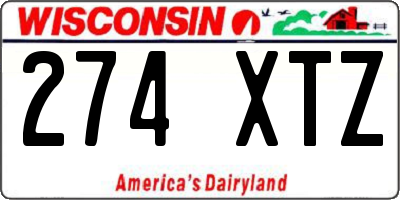 WI license plate 274XTZ