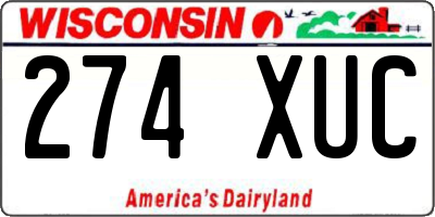 WI license plate 274XUC