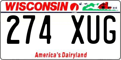 WI license plate 274XUG