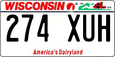 WI license plate 274XUH