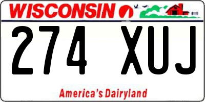 WI license plate 274XUJ